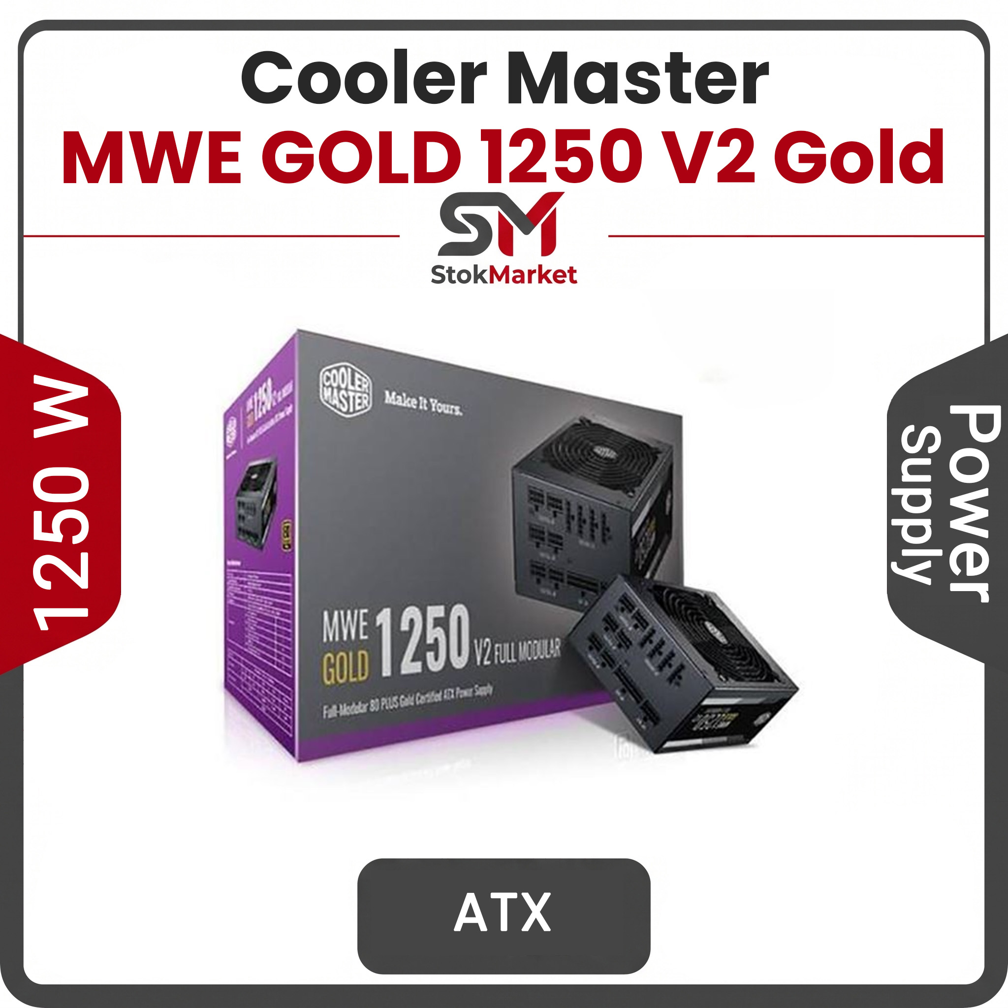 0a021036-afcf-44ef-bddc-b6781cfb031 پاور 1250 وات کولر مستر MWE GOLD 1250 V2 Gold Full Modular - تصویر 1