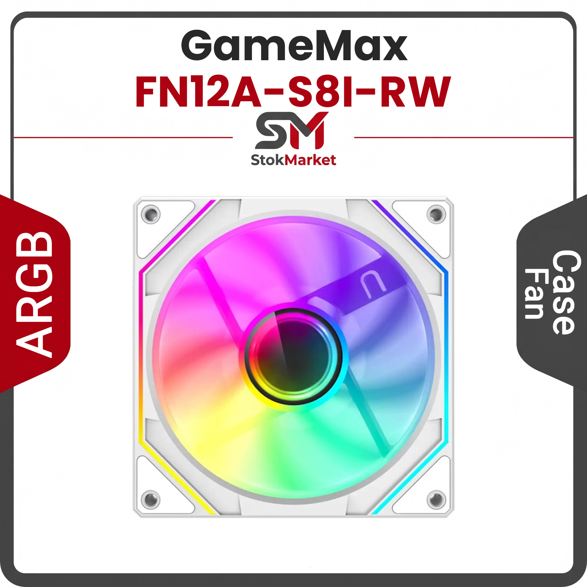 11c44de9-3cea-4321-8e71-fc1e057eb27 فن کیس گیم مکس FN12A-S8I-RW White - تصویر 1