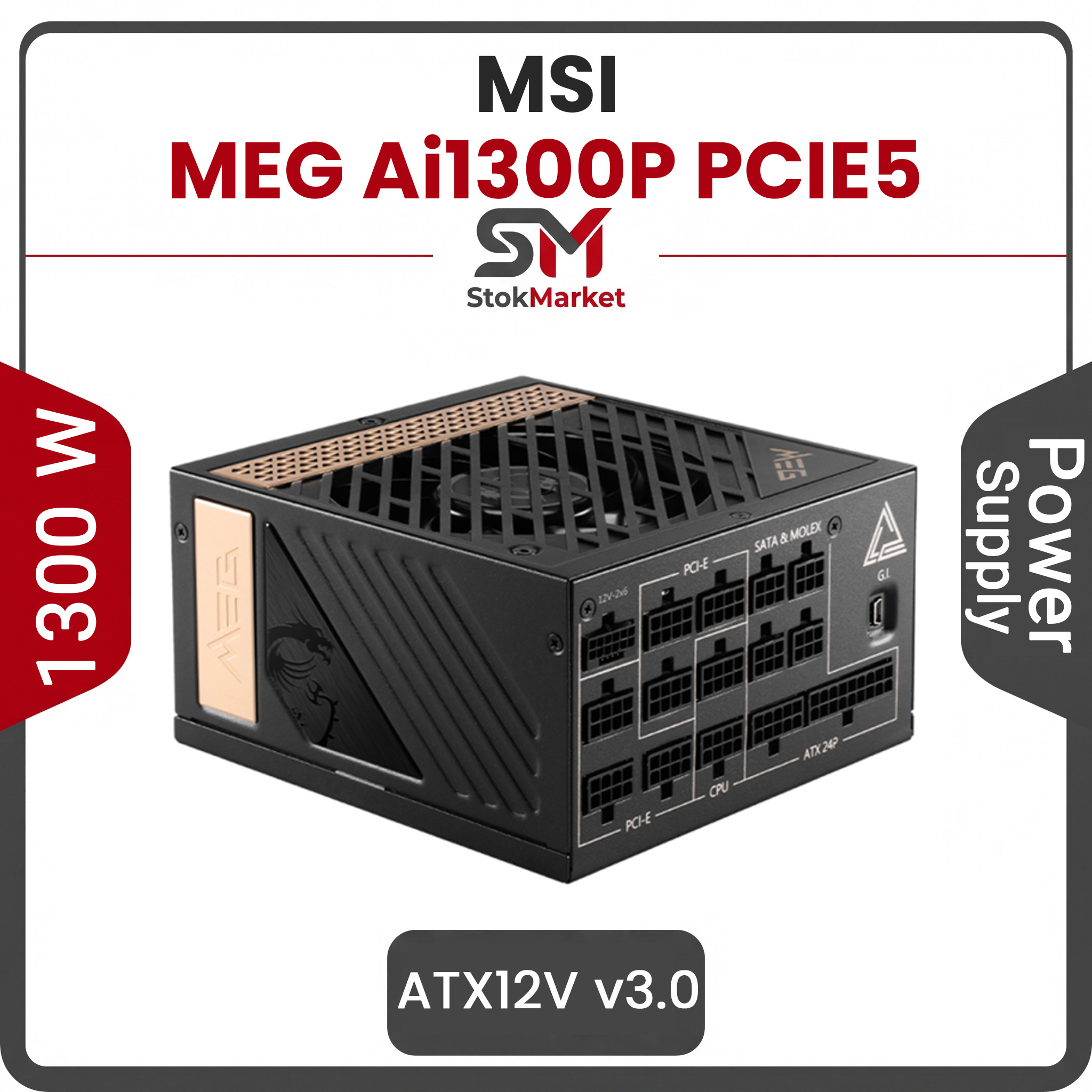 13f777fa-d18e-8d3f50c45da8c پاور 1300 وات ام اس آی MEG Ai1300P PCIE5 Full Modular - تصویر 1