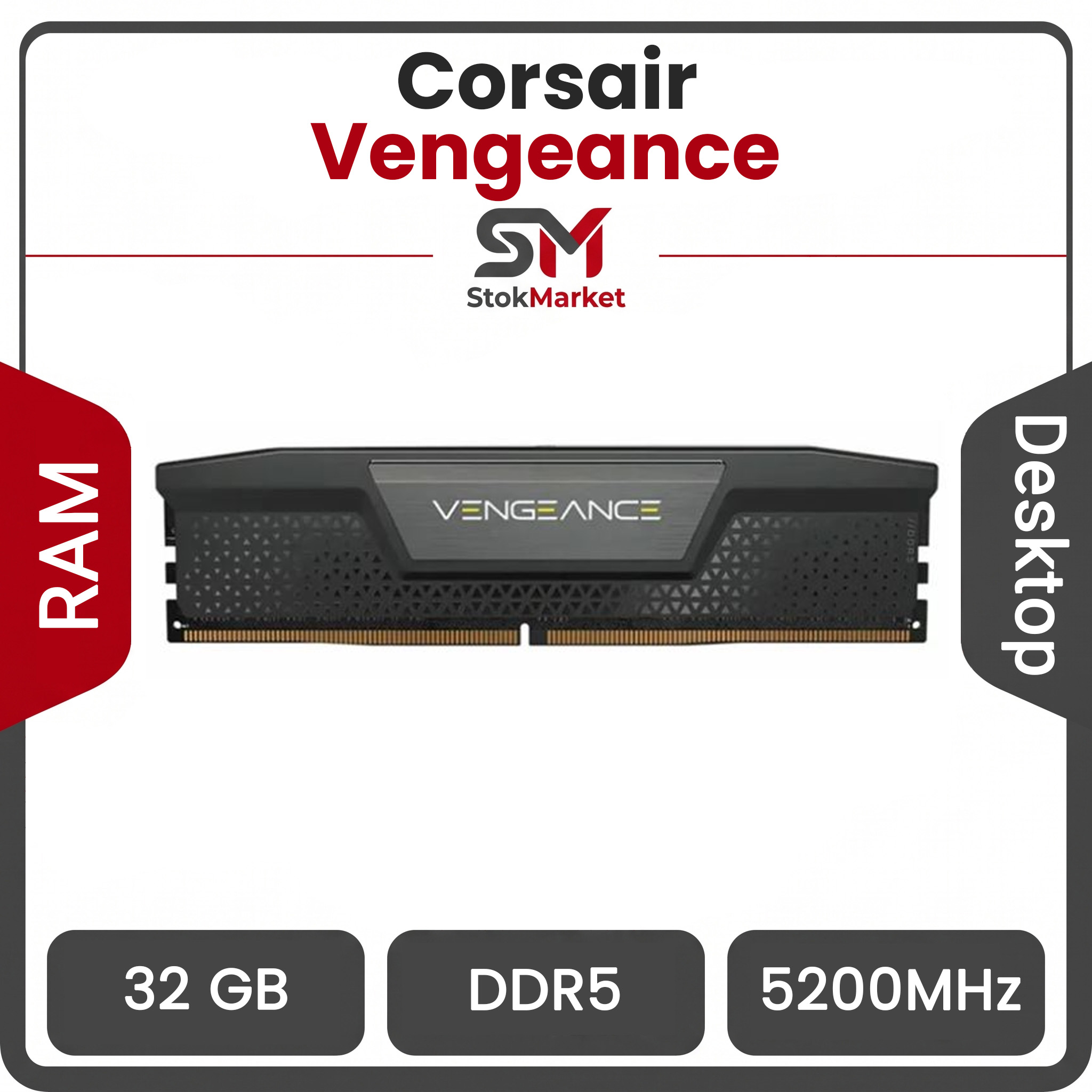 2b6cb7-97f5-4e34-a5f6-d3d8dca20f رم کامپیوتر DDR5 تک کاناله 5200 مگاهرتز CL40 کورسیر Vengeance ظرفیت 32 گیگابایت - تصویر 1