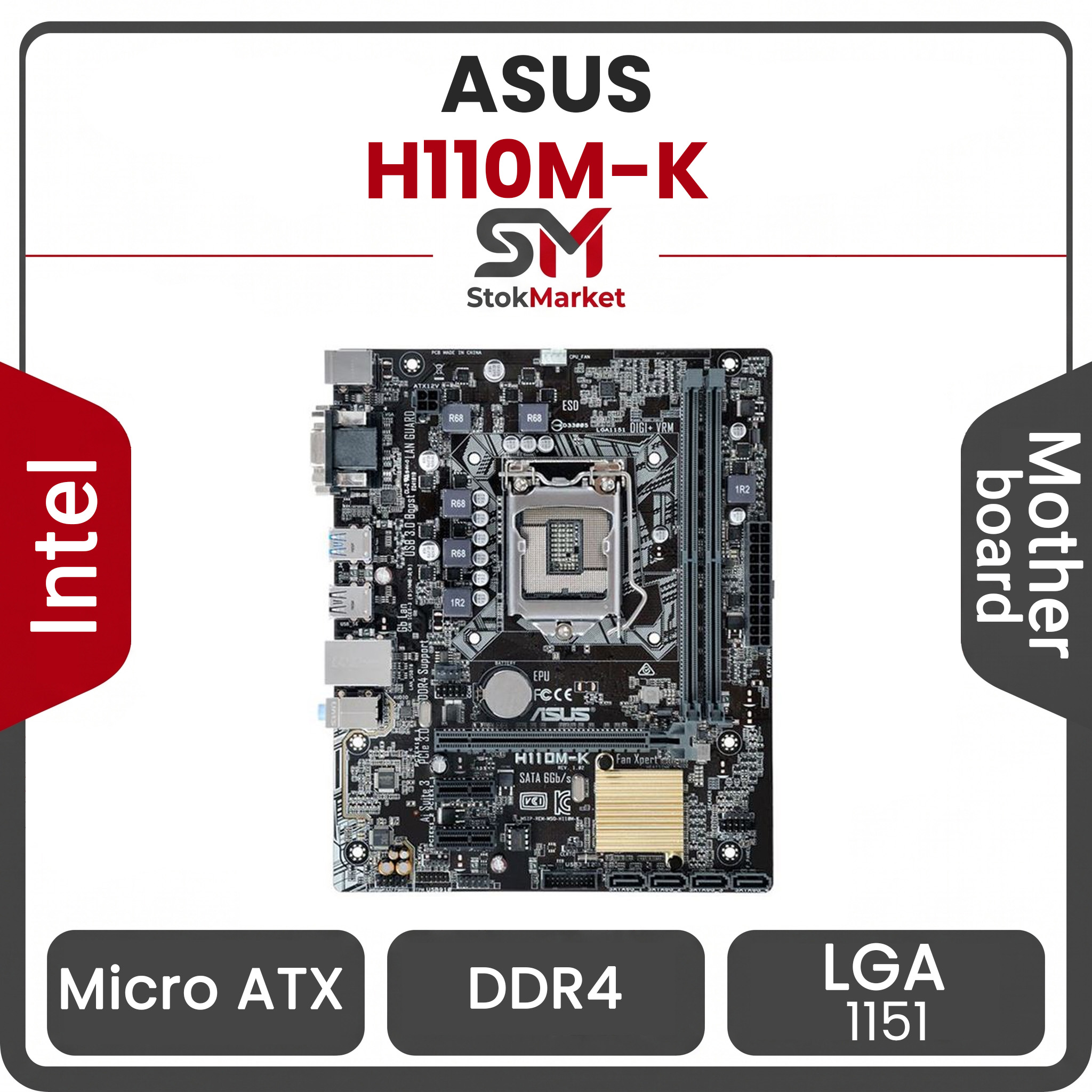 2e1ef100-5669-4c54-83d315be25919b53 مادربرد ایسوس Motherboard Asus H110M-K - تصویر 1