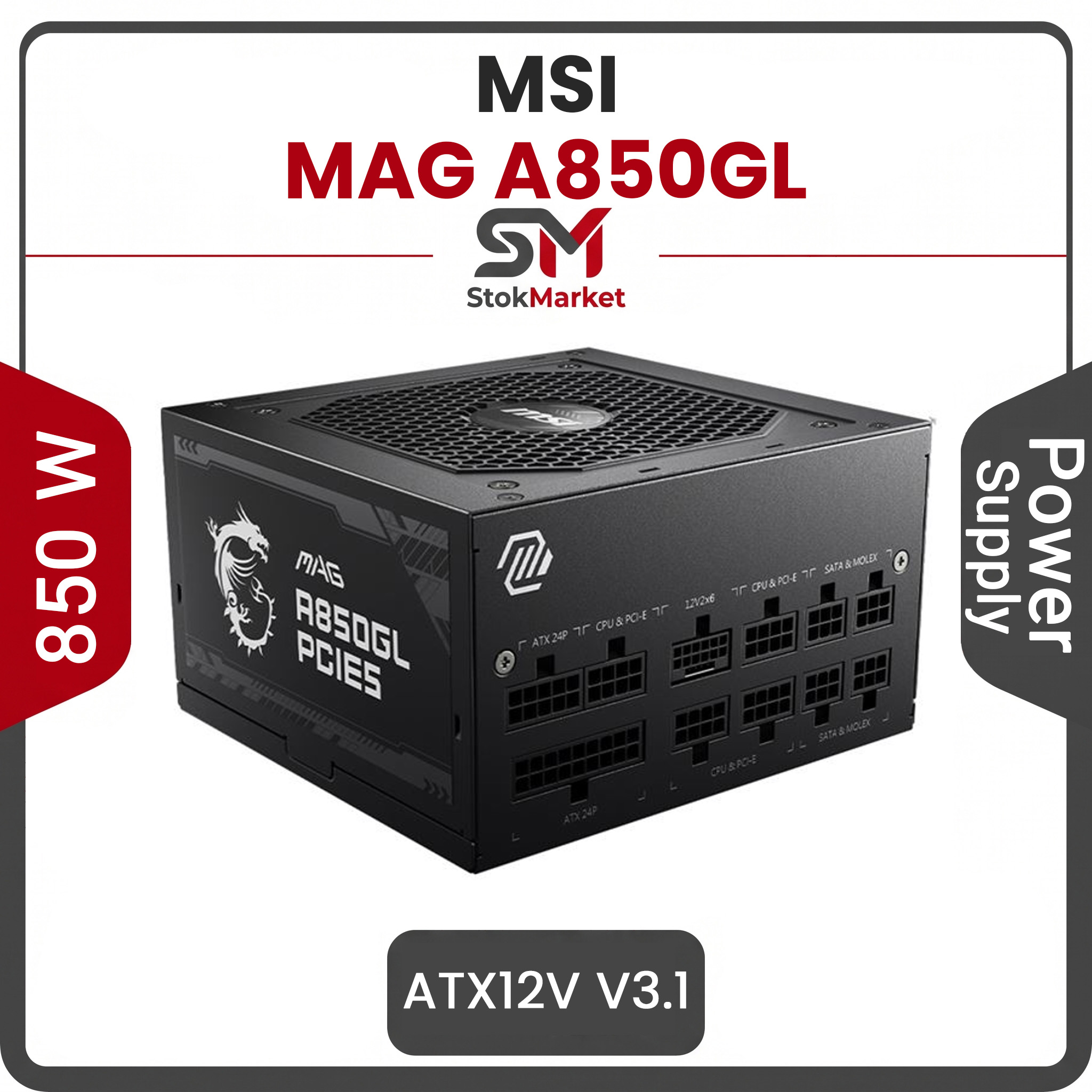 3e6e5f36-999d-47bf-8352-e35cd00778 پاور ام اس ای 850 وات Power MSI MAG A850GL PCIE5 ATX3.1 - تصویر 1