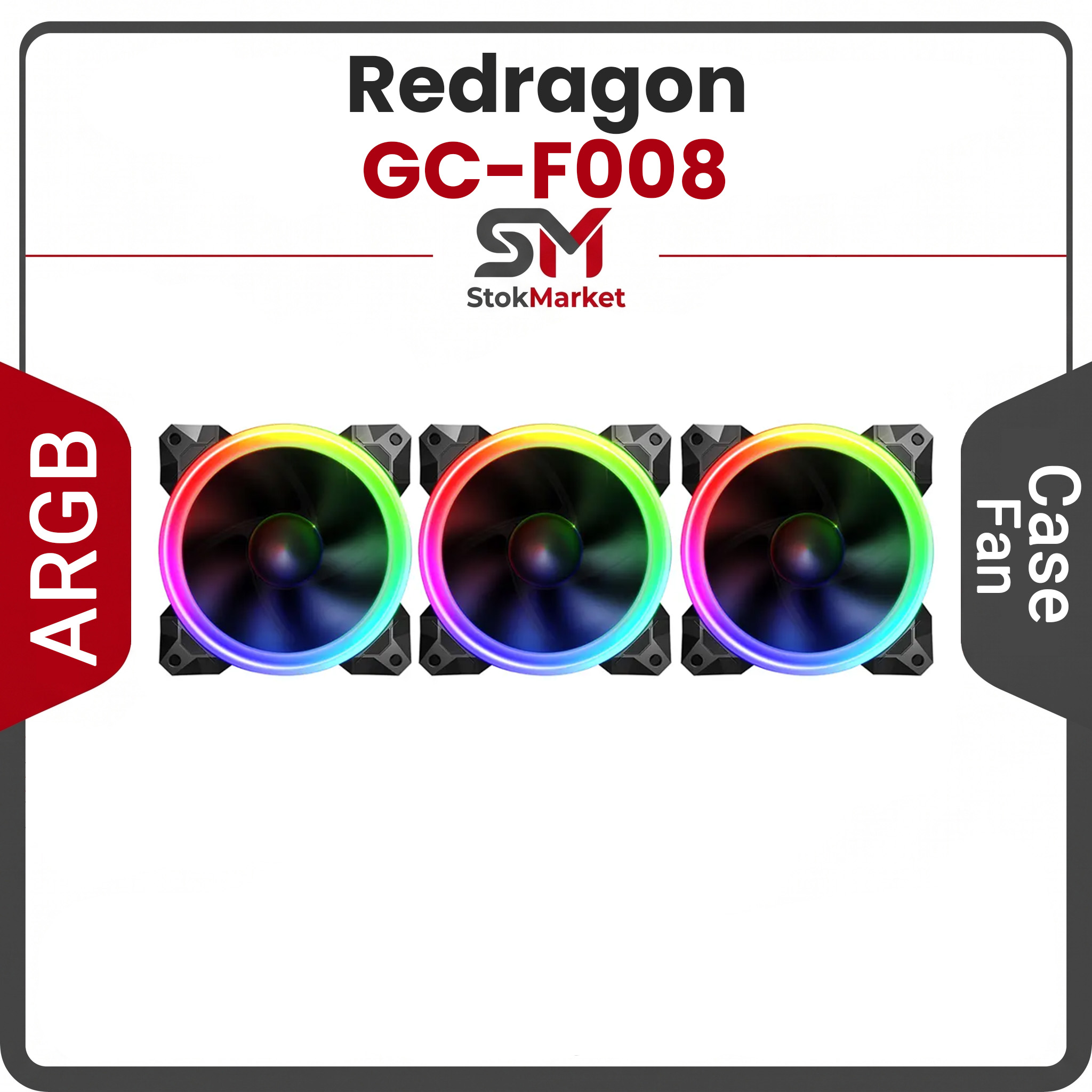 54e87b77-6fb8-466e-8a57-5d603b2a1c فن کیس سه عددی ردراگون مدل GC-F008 - تصویر 1
