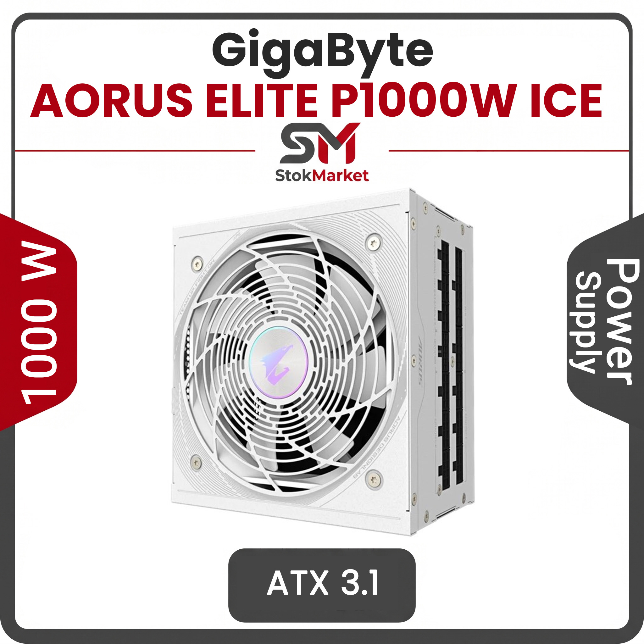 557a3e64-8dc4-4753-9096-3a2c1bceeb2 پاور 1000W گیگابایت مدل AORUS ELITE P1000W ICE 80+ Platinum Modular PCIe 5.0 ATX 3.1 - تصویر 1