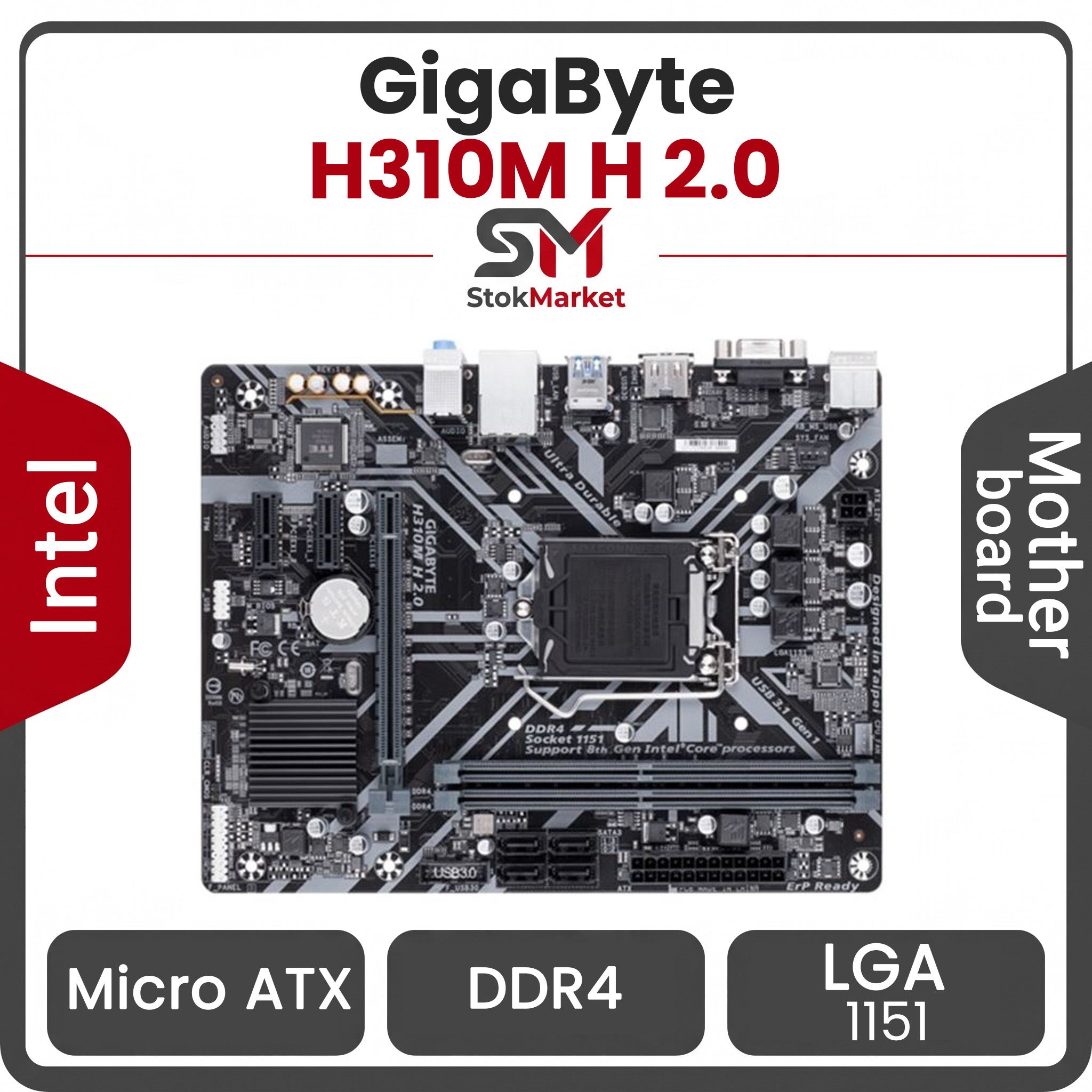 594e3a23-4afd-40c-bccc0ea9433b4a56 مادربرد گیگابایت مدل GigaByte H310M H 2.0 - تصویر 1