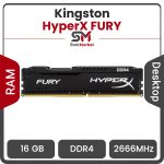 رم دسکتاپ DDR4 تک کاناله 2666 مگاهرتز کینگستون مدل HyperX Fury Black ظرفیت 16 گیگابایت