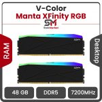 رم وی کالر دو کاناله Manta XFinity RGB 48GB (2 x 24GB) DDR5 7200 CL34