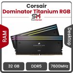 رم کامپیوتر DDR5 دو کاناله 7600 مگاهرتز CL36 کورسیر Dominator Titanium RGB ظرفیت 32 گیگابایت