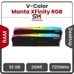 رم وی کالر دو کاناله Manta XFinity RGB 32GB2 x 16GB +2 KIT DDR5 7200 CL34