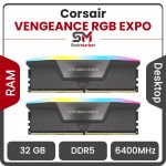 رم کامپیوتر DDR5 دو کاناله 6400 مگاهرتز CL36 کورسیر مدل VENGEANCE RGB EXPO ظرفیت 32 گیگابایت