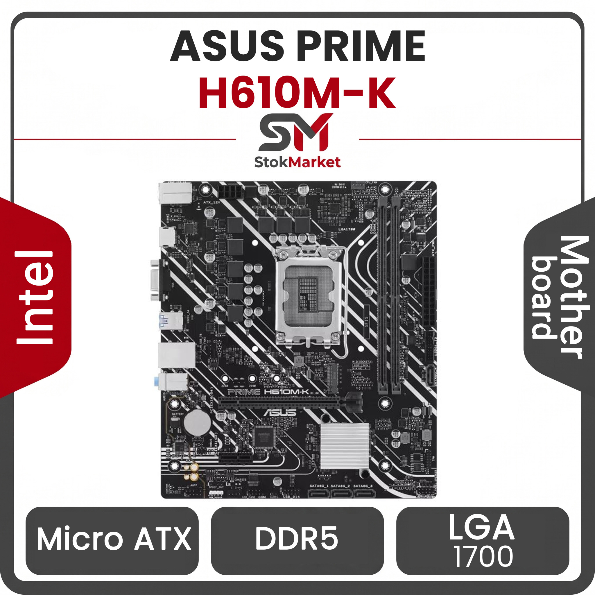 91dc5d5c-0911-4f0c-a59d-58b44948ca3 مادربرد ایسوس Motherboard Asus Prime H610M-K DDR5 - تصویر 1