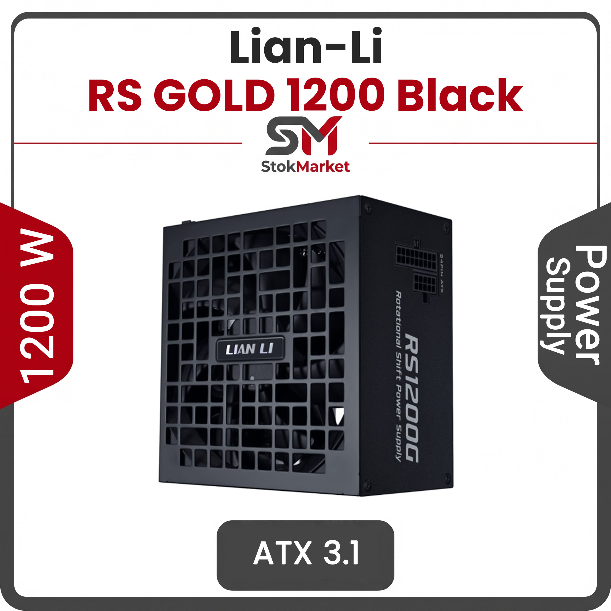 d7db48df-910b-440f-944-85fbbafa1a1 پاور کامپیوتر1200 وات لیان لی مدل RS GOLD 1200 Black - تصویر 1