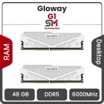 رم دسکتاپ سفید گلووی G1 6000MHz DDR5 ظرفیت 48 گیگابایت
