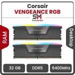 رم کامپیوتر DDR5 دو کاناله 6400 مگاهرتز CL32 کورسیر مدل VENGEANCE RGB ظرفیت 32 گیگابایت