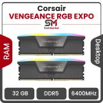رم کامپیوتر DDR5 دو کاناله 6400 مگاهرتز CL32 کورسیر مدل VENGEANCE RGB EXPO ظرفیت 32 گیگابایت