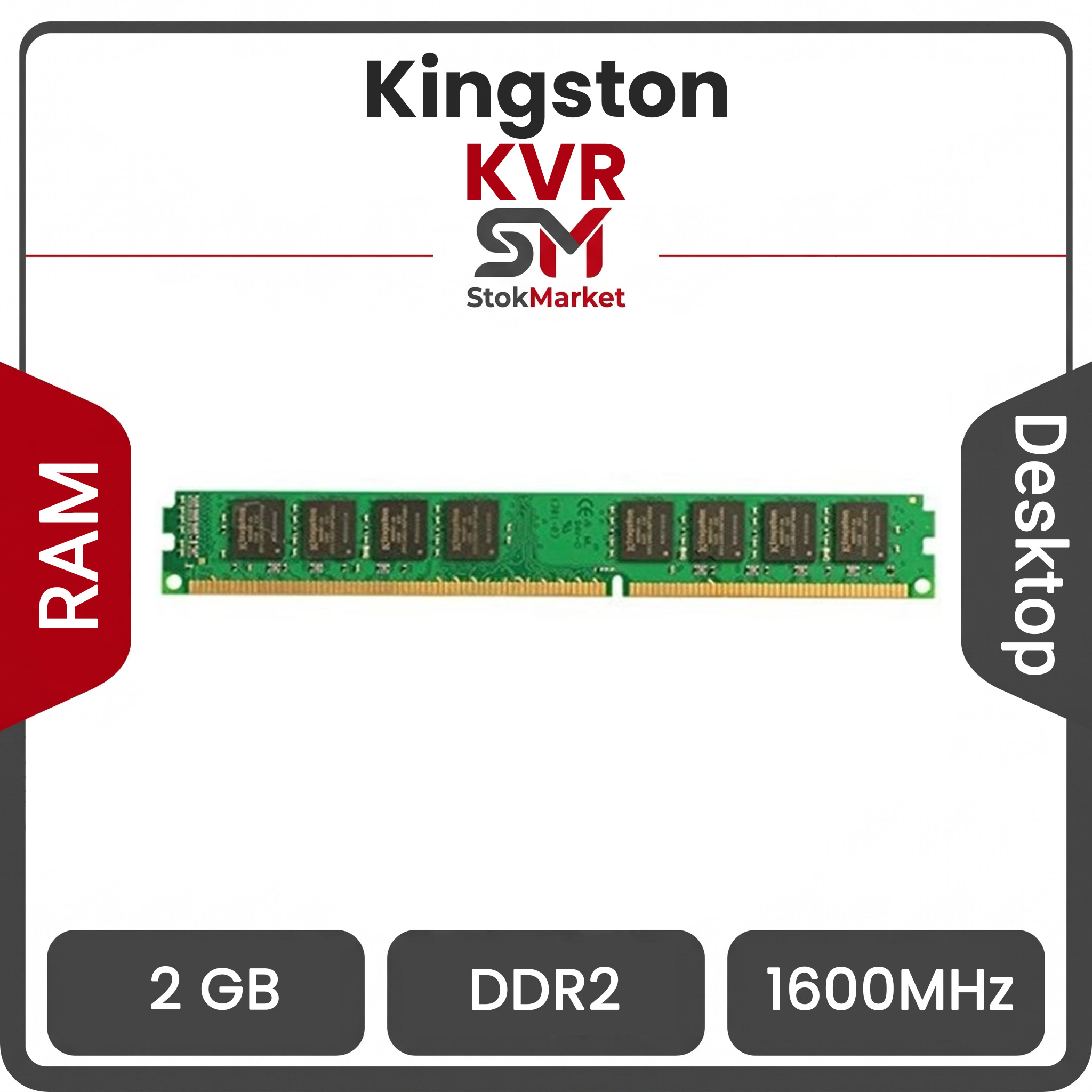 kvr-2gb-1600mhz-ddr3-cl9-dimm-desktop-ram-main-639200702340495417918 رم کینگستون سری KVR با ظرفیت 2 گیگابایت و فرکانس 1600 مگاهرتز - تصویر 1