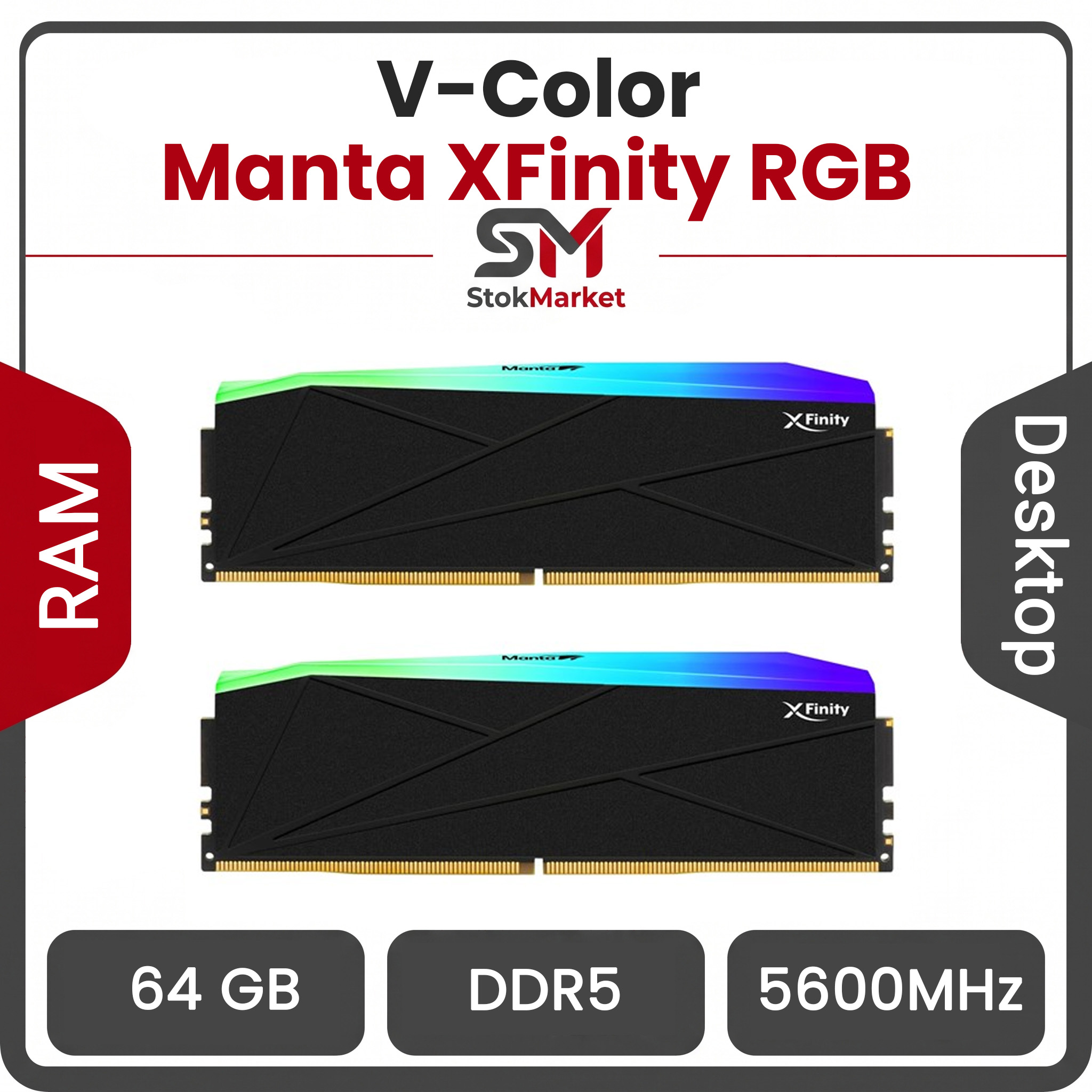 manta-xfinity-rgb-32gb-(2-x-16gb)-ddr5-8000-cl38-dual-channel-desktop-ram-slide_main-639261180681232967650 رم وی کالر دو کاناله Manta XFinity RGB 64GB (2 x 16GB) DDR5 5600 CL36 - تصویر 1