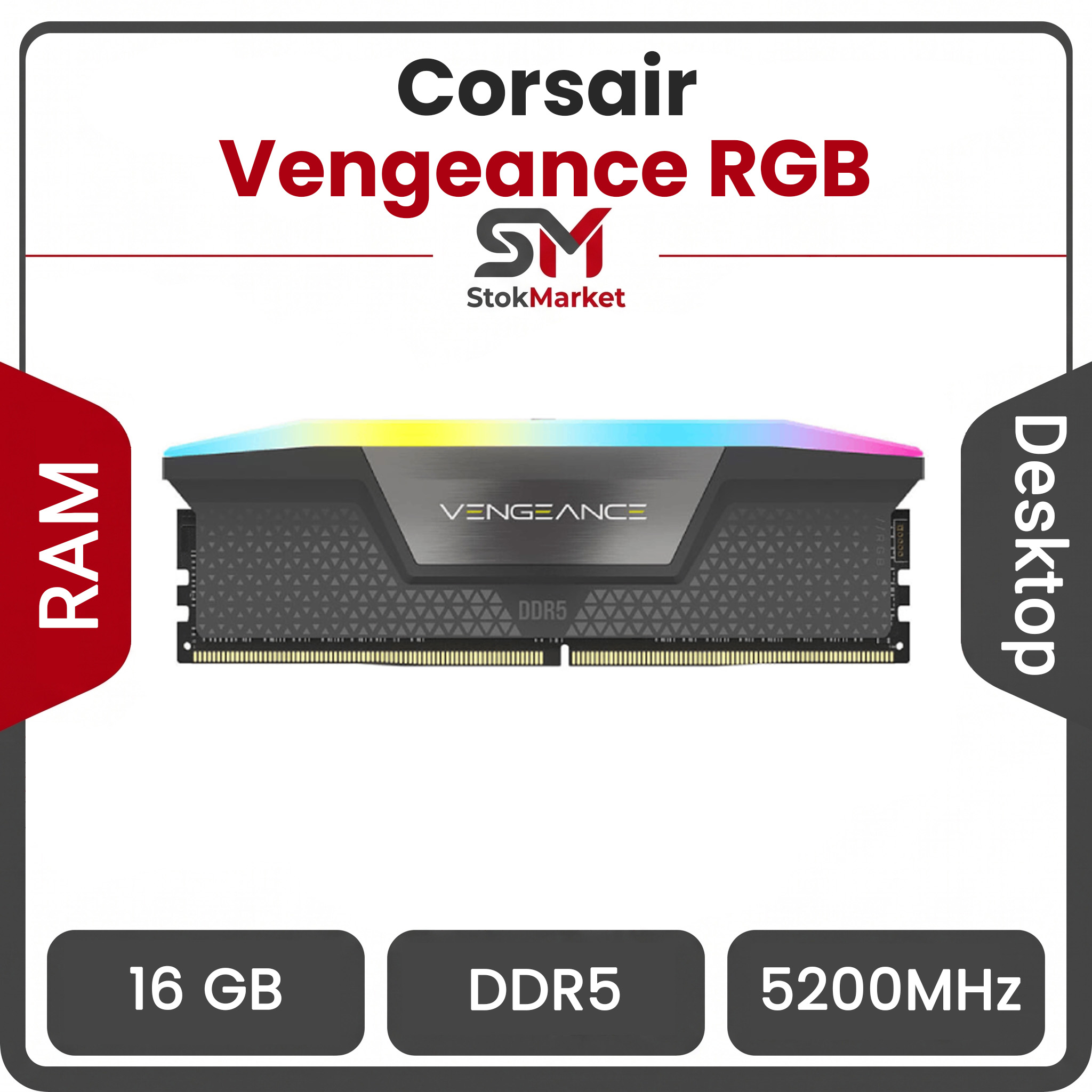 08cbd436-b39d-4e47-9c9f-29437c388 رم کامپیوتر DDR5 تک کاناله 5200 مگاهرتز CL40 کورسیر Vengeance RGB ظرفیت 16 گیگابایت - تصویر 1