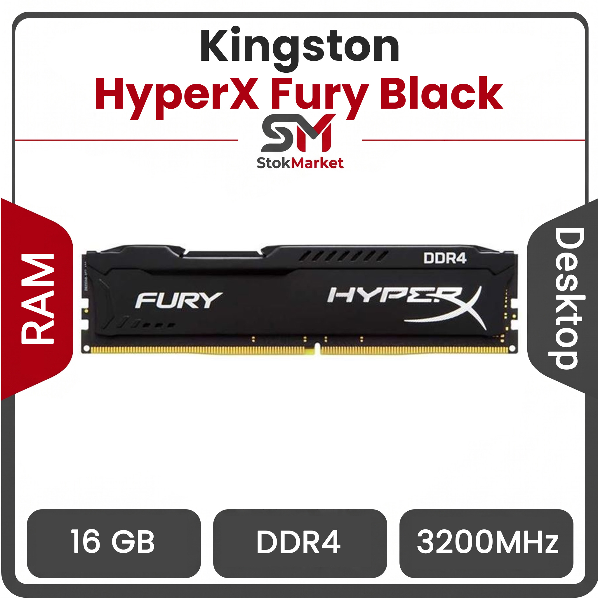 0d7606b0-32ef-4896-29bf7-bf75691aa0fe رم دسکتاپ DDR4 تک کاناله 3200 مگاهرتز کینگستون مدل HyperX Fury Black ظرفیت 16 گیگابایت - تصویر 1