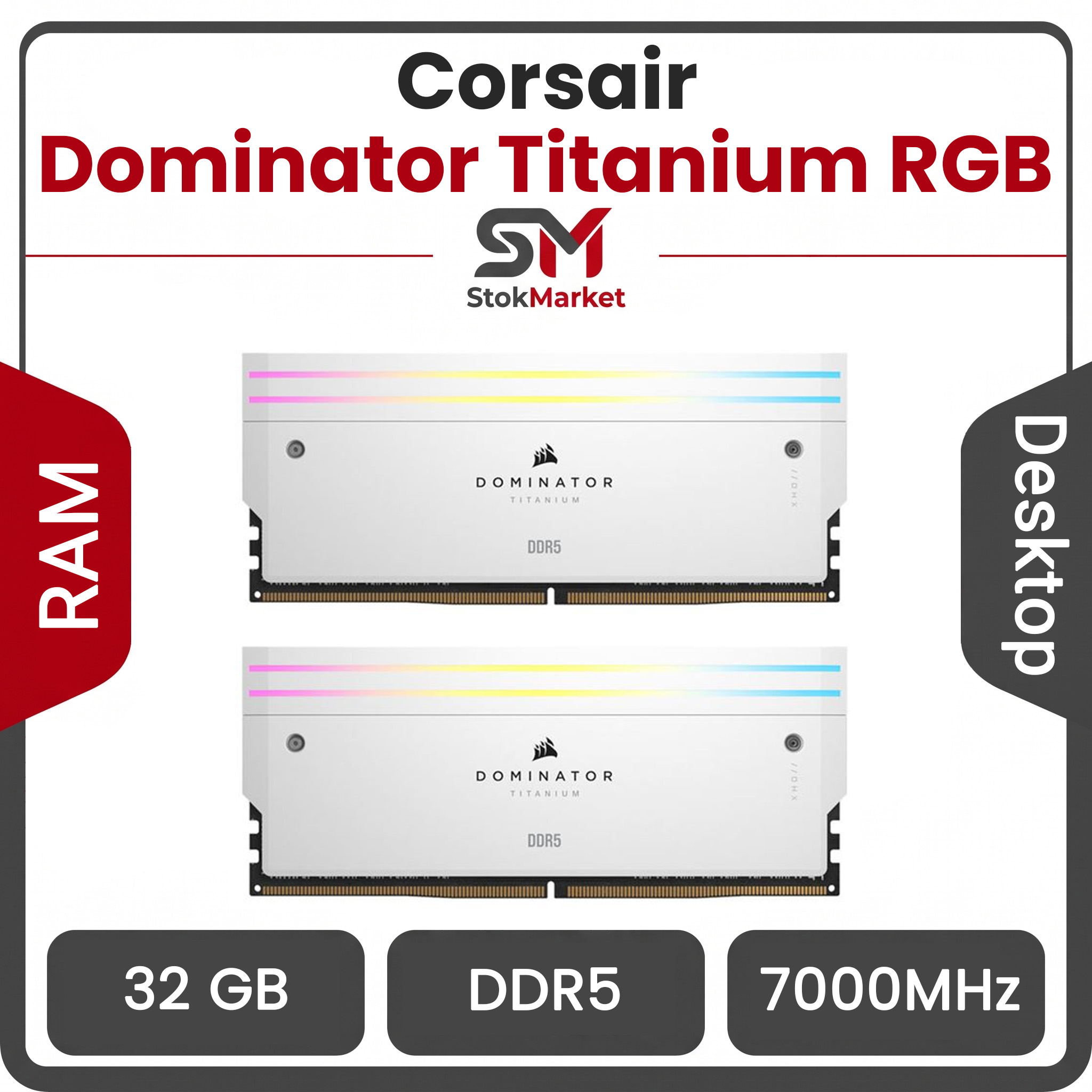 1a58b65e-af1c-4-8c2e-208a24448702 رم دسکتاپ کورسیر سفید مدل Dominator Titanium RGB DDR5 دو کاناله 7000 مگاهرتز ظرفیت 32 گیگابایت CL34 - تصویر 1