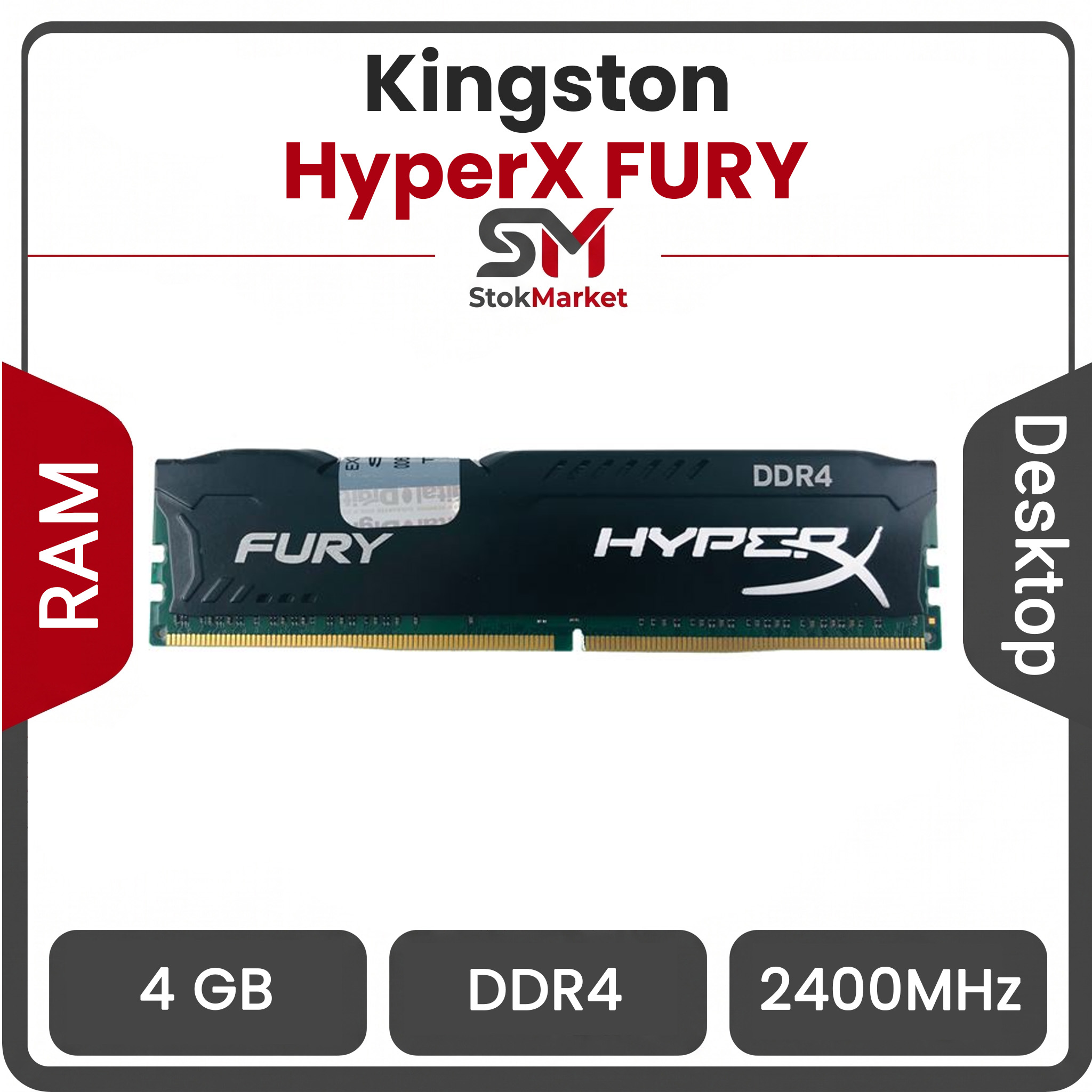 1a58b65e-af1c-44a3-8c2e-20824448702 رم کینگستون سری HyperX Fury با ظرفیت 4 گیگابایت و فرکانس 2400 مگاهرتز - تصویر 1