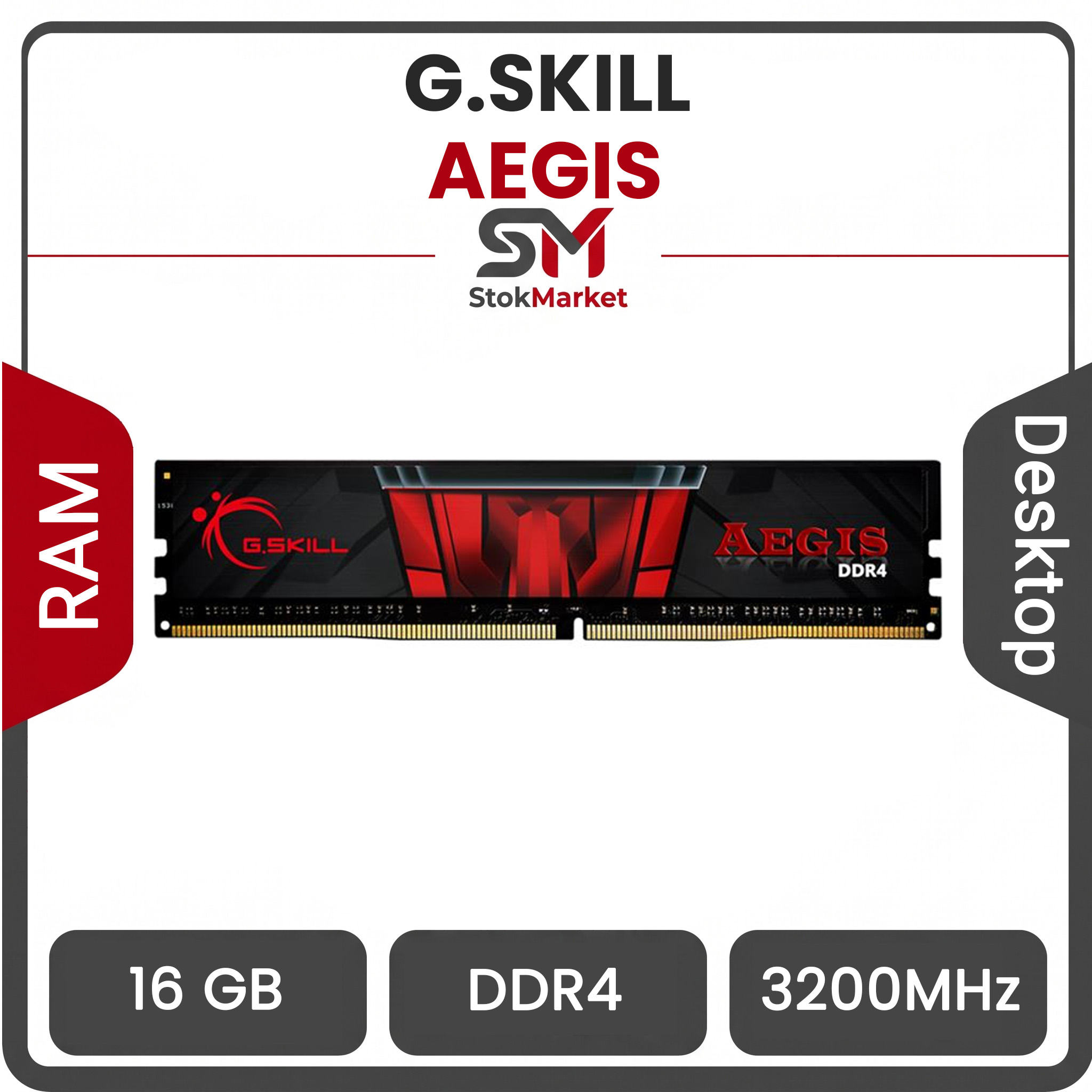1a58b65e-af1c-44a3-8c2e22-85a24448702 رم کامپیوتر DDR4 تک کاناله 3200 مگاهرتز CL16 جی اسکیل مدل AEGIS ظرفیت 16 گیگابایت - تصویر 1
