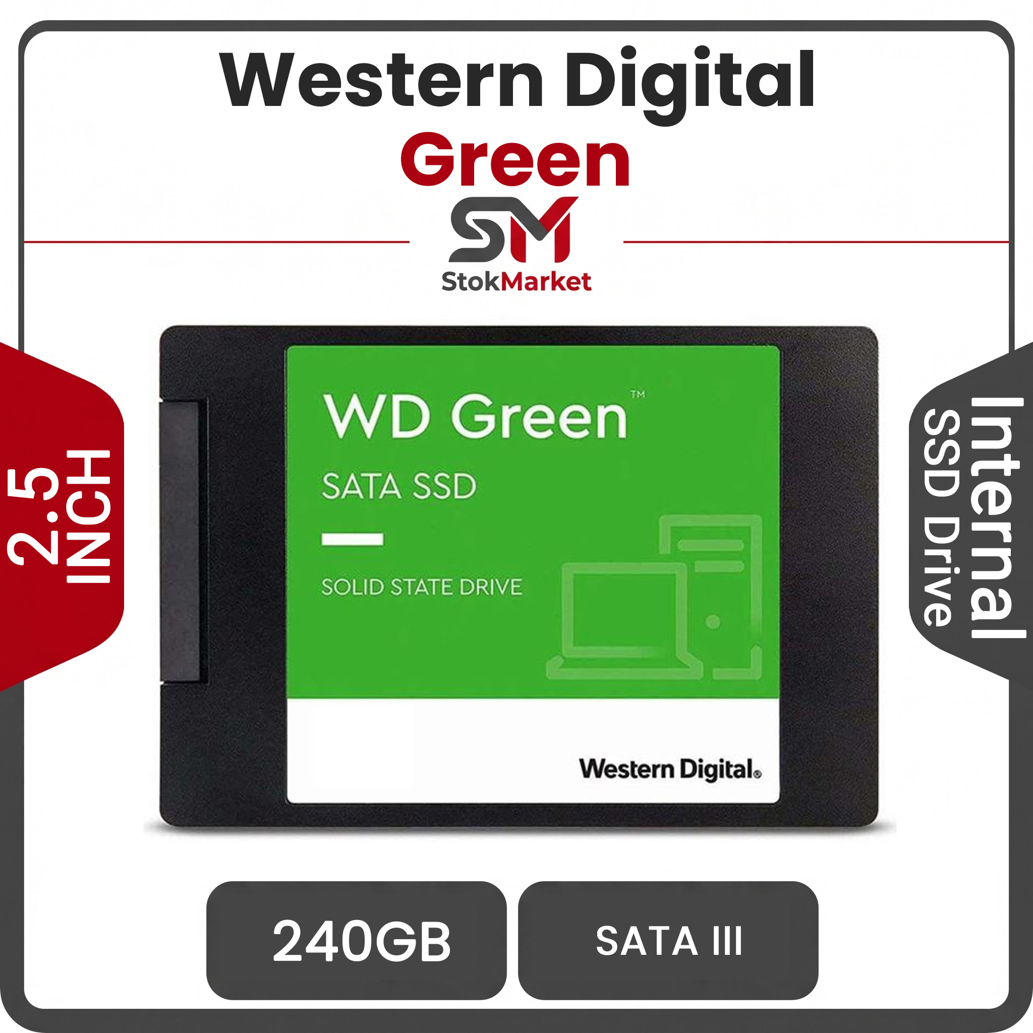 1c980e6f-b691-44b18-57e8fec273c اس اس دی اینترنال وسترن دیجیتال Green ظرفیت 240 گیگابایت - تصویر 1