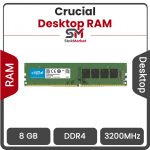 رم کامپیوتر DDR4 تک کاناله 3200 مگاهرتز کروشیال ظرفیت 8 گیگابایت