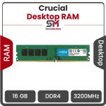 رم کامپیوتر DDR4 تک کاناله 3200 مگاهرتز کروشیال ظرفیت 16 گیگابایت