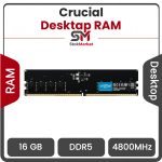 رم کامپیوتر DDR5 تک کاناله 4800 مگاهرتز CL40 کروشیال ظرفیت 16 گیگابایت