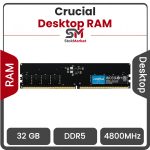 رم کامپیوتر DDR5 تک کاناله 4800 مگاهرتز CL40 کروشیال ظرفیت 32 گیگابایت