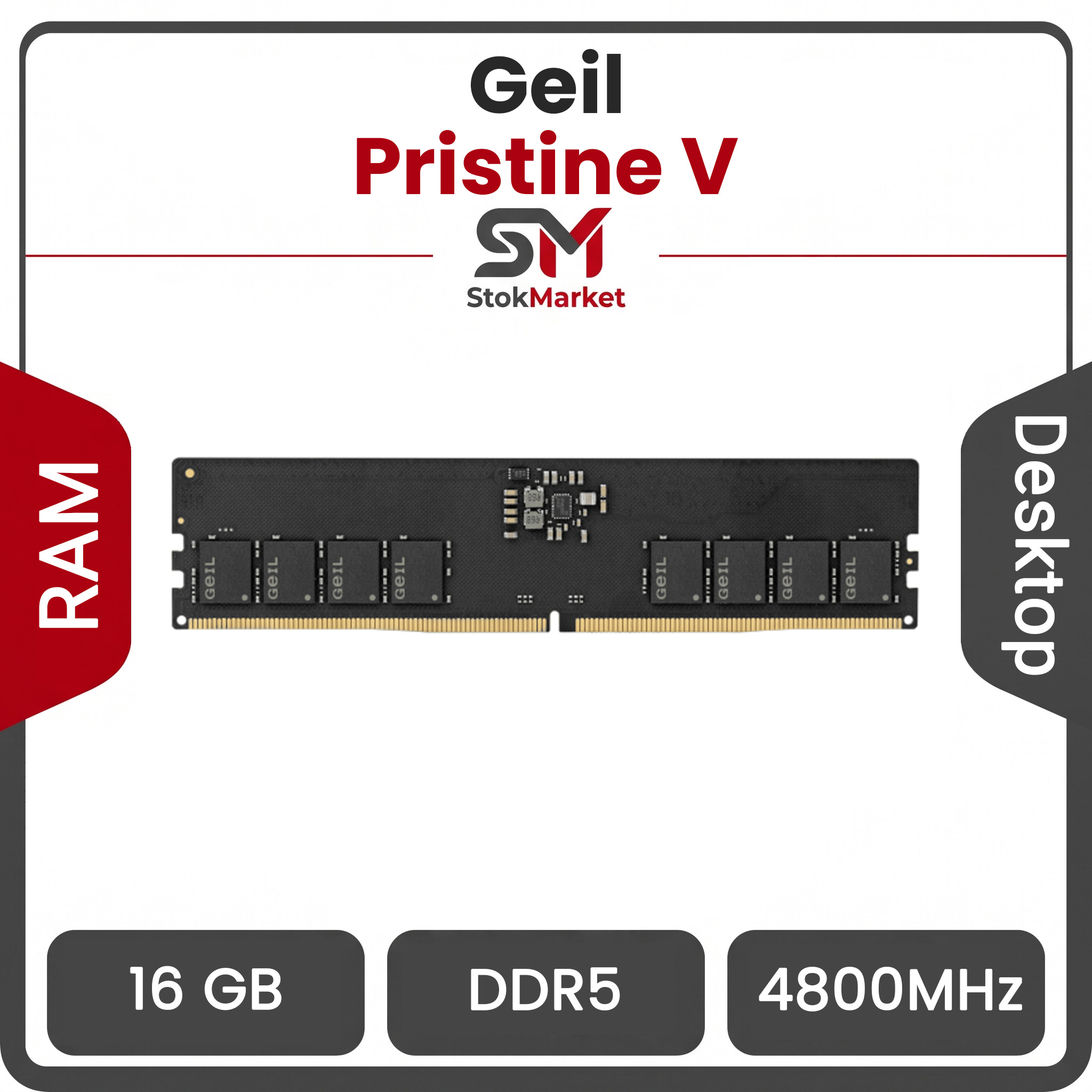 1cd56be3-0a7a-35-e336b61fbf30 رم دسکتاپ تک کاناله گیل Pristine V ظرفیت 16 گیگابایت 4800 مگاهرتز - تصویر 1