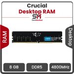 رم کامپیوتر DDR5 تک کاناله 4800 مگاهرتز CL40 کروشیال ظرفیت 8 گیگابایت