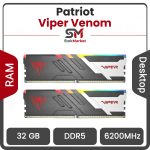 رم پاتریوت Viper Venom RGB DDR5 32GB Dual 6200MHz CL40