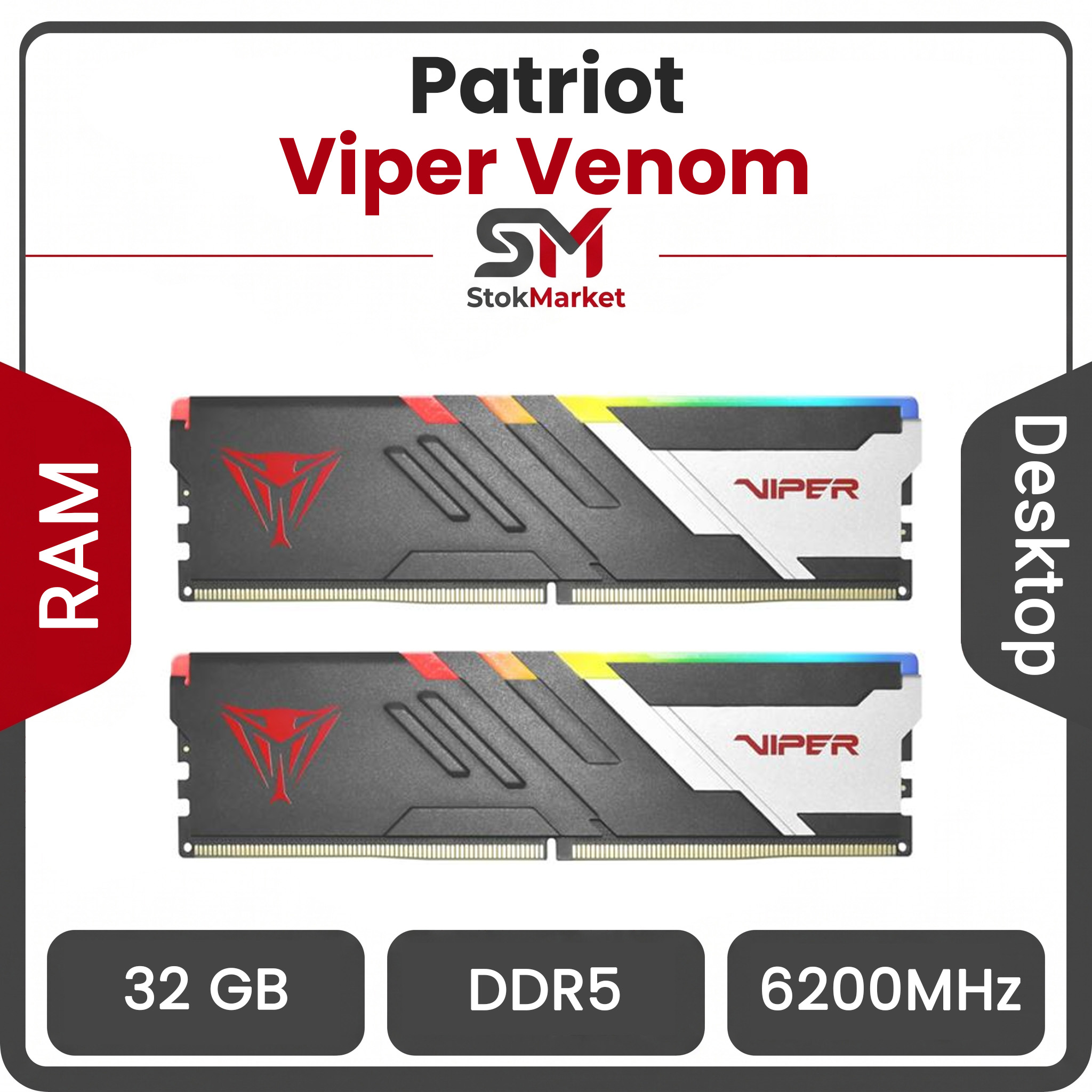 28d18944-006c-4606-99a9-6ea3ef4dc رم پاتریوت Viper Venom RGB DDR5 32GB Dual 6200MHz CL40 - تصویر 1