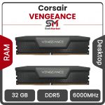 رم دوکاناله دسکتاپ کورسیر سری VENGEANCE با ظرفیت (16GBx2)32 گیگابایت و فرکانس 6000 گیگاهرتز