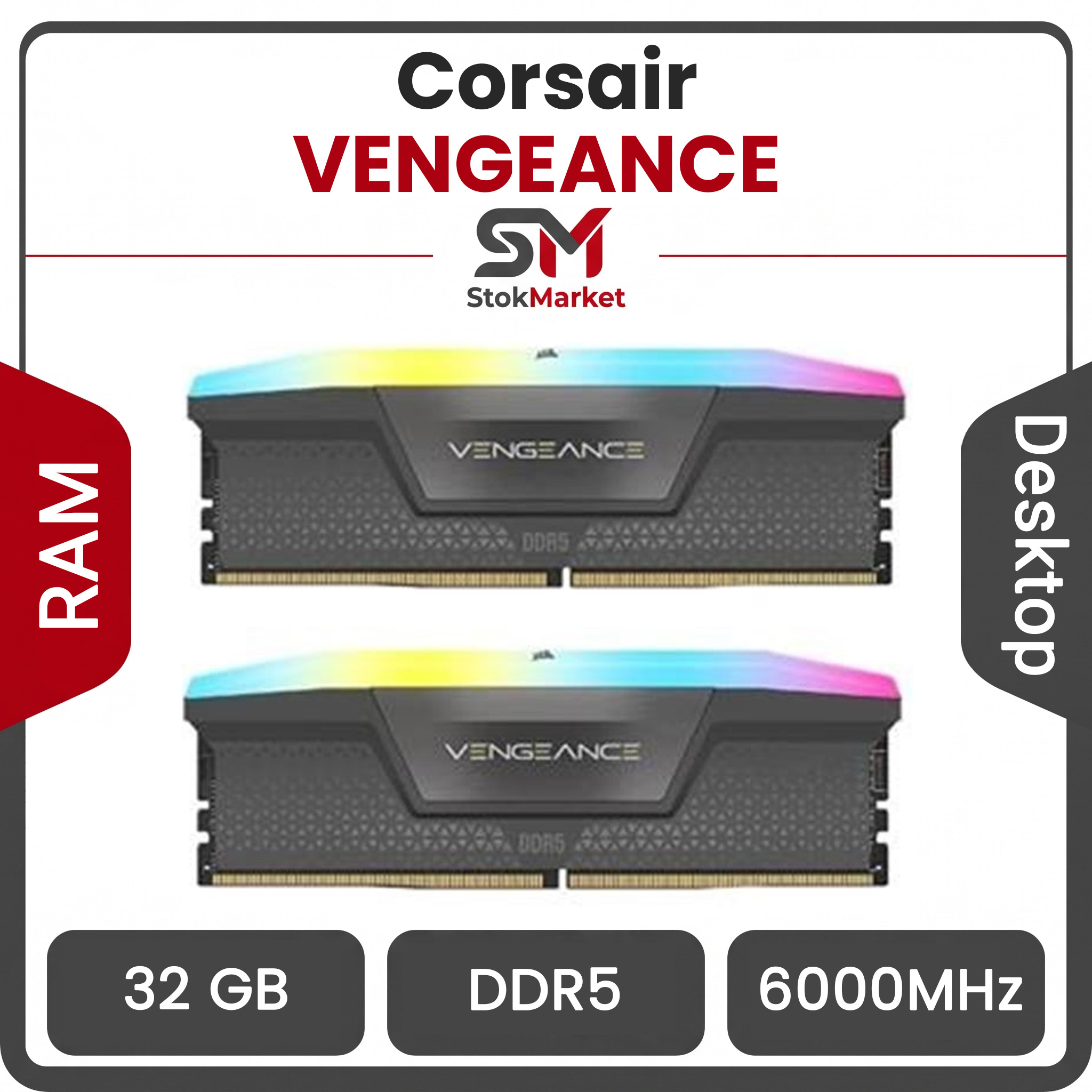 2b0f6684-4654969-44ca-93c0-9f6b86ad89a6 رم کامپیوتر کورسیر مخصوص AMD ونجنس RGB ظرفیت 32 گیگابایت و فرکانس 6000 مگاهرتز دو کاناله - تصویر 1