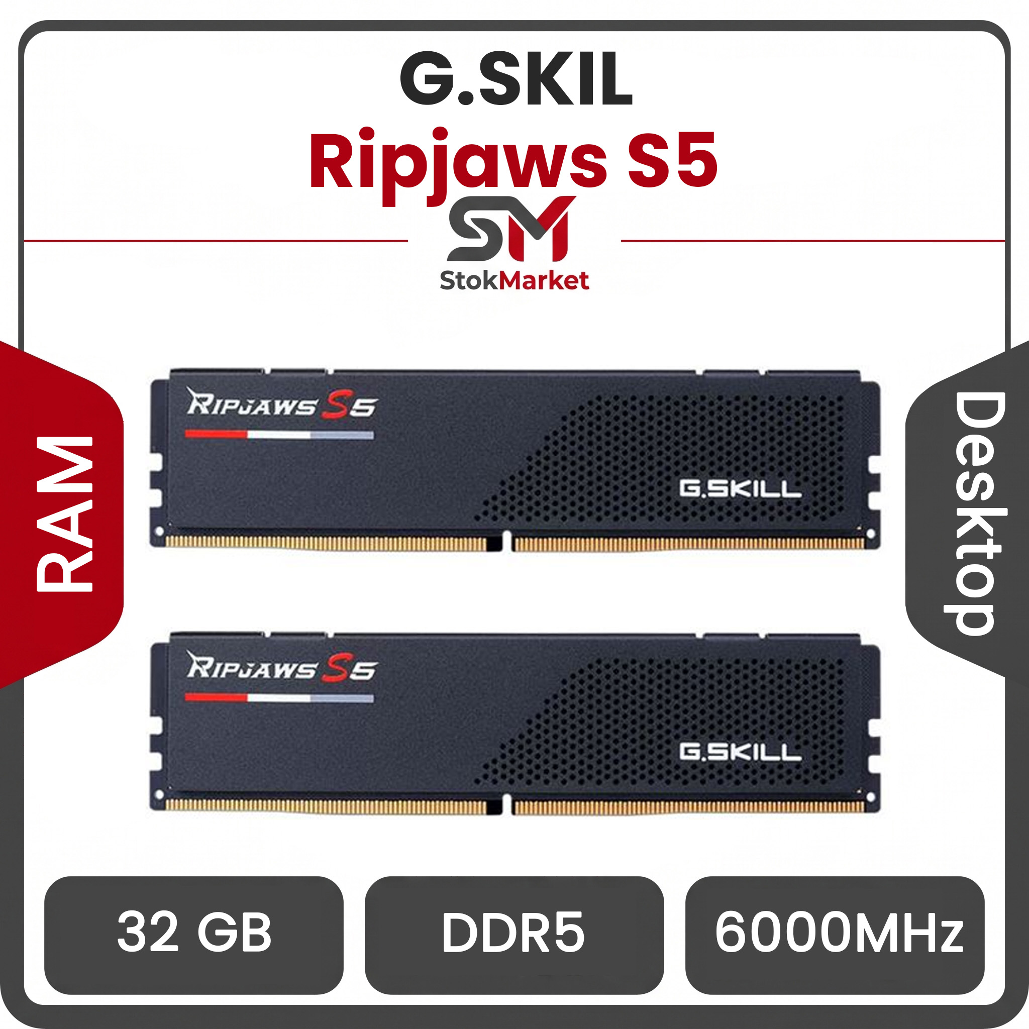 2b0f6684-4654969-44ca-93c05-9f6b86ad89a6 رم دسکتاپ جی اسکیل مدل Ripjaws S5 ظرفیت 32 گیگابایت 6000 مگاهرتز CL30 تایمینگ - تصویر 1