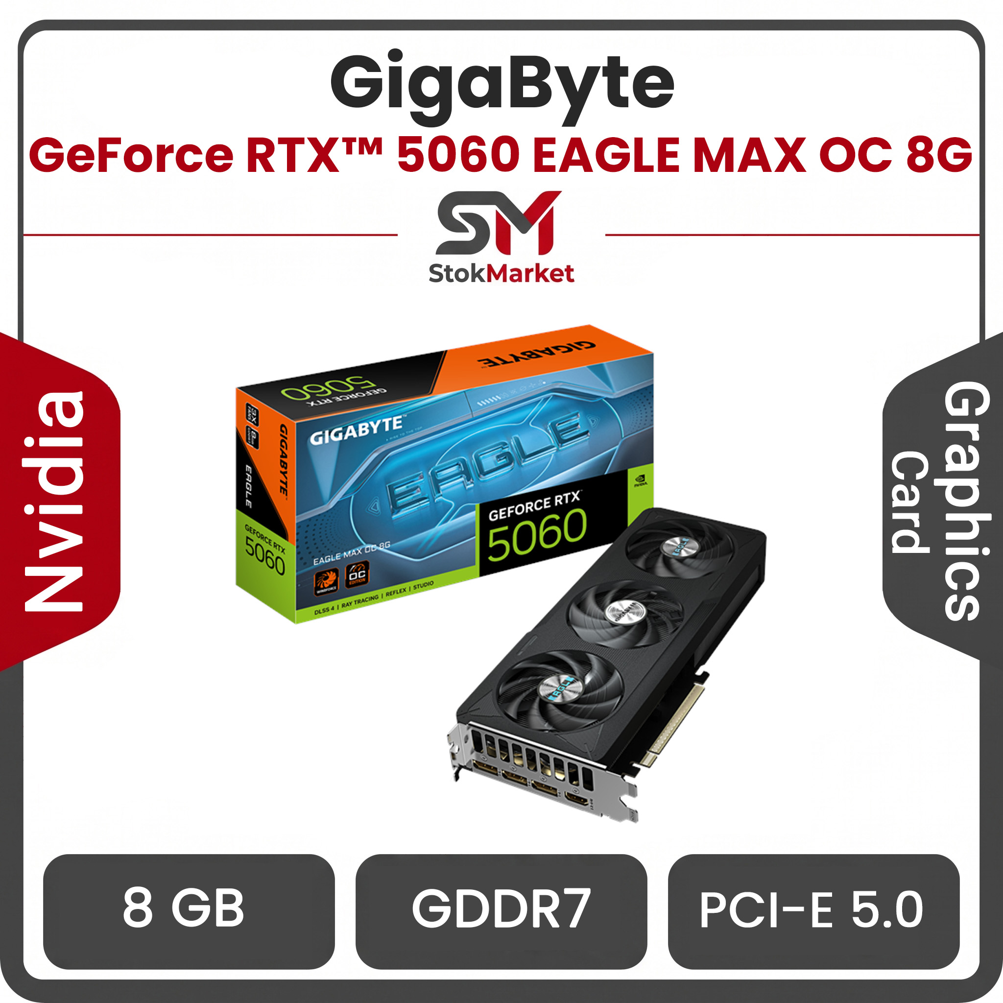 کارت گرافیک گیگابایت مدل GeForce RTX™ 5060 EAGLE MAX OC 8G