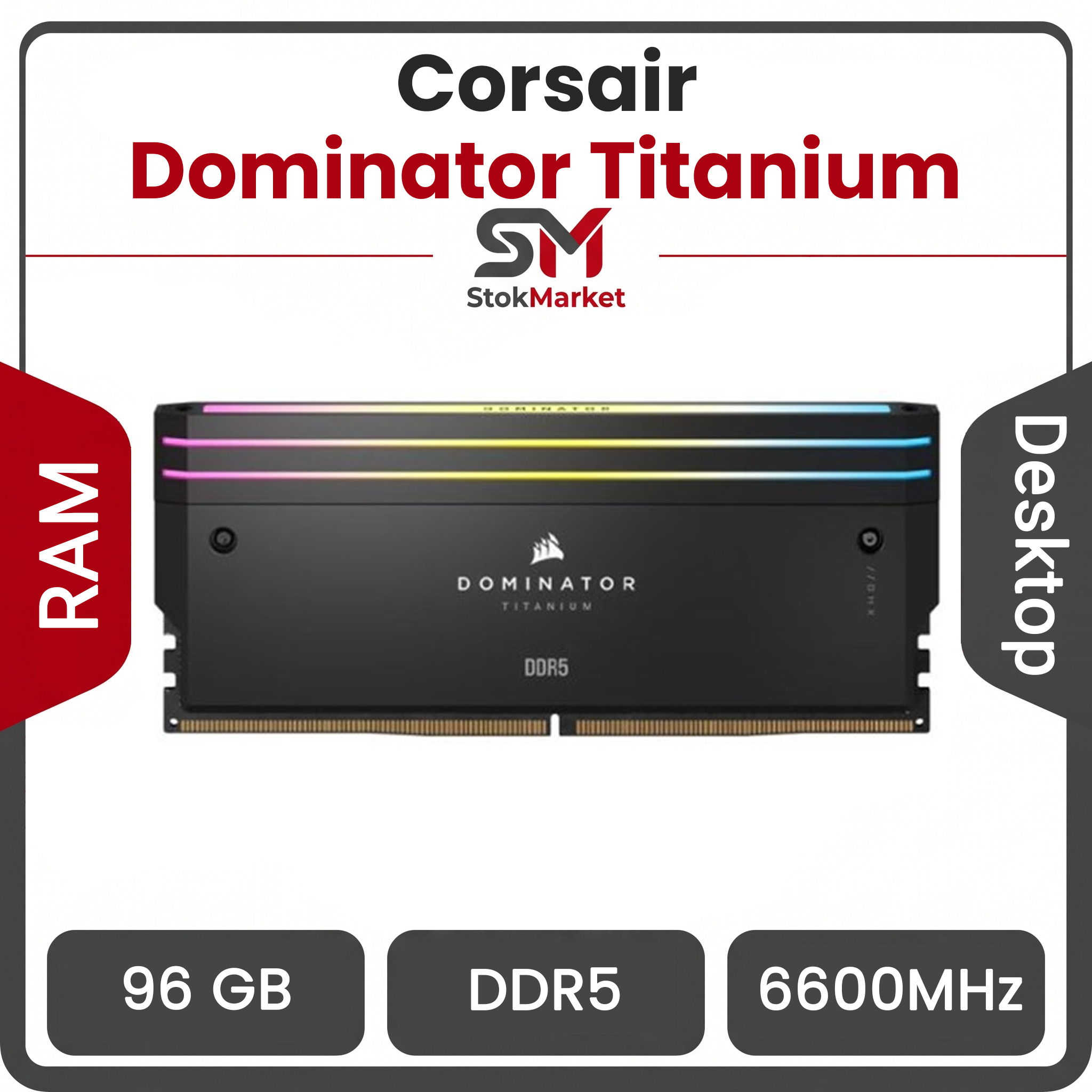 4b7d1701-db13-4042-6395effa464c رم کامپیوتر DDR5 دو کاناله 6600 مگاهرتز CL32 کورسیر سفید مدل Dominator Titanium ظرفیت 96 گیگابایت - تصویر 1
