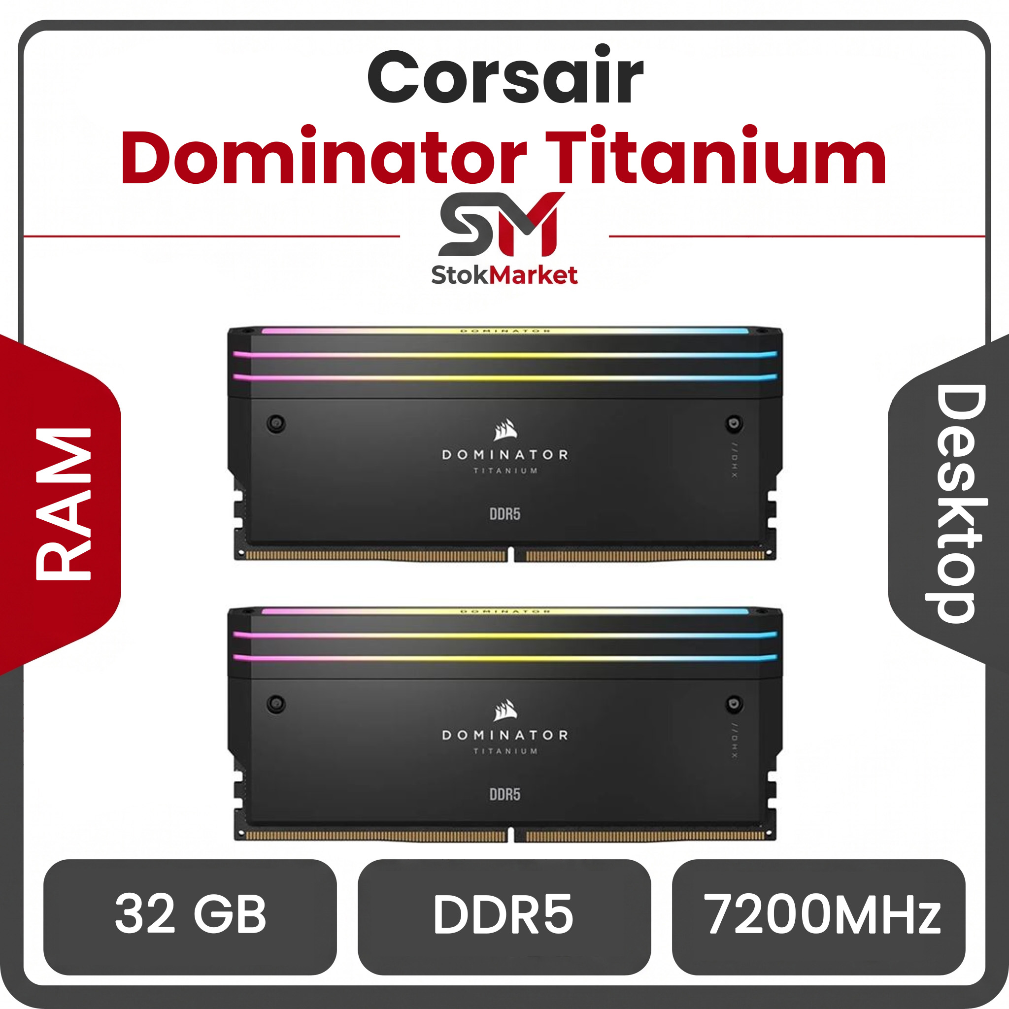 4b7d1701-db13-4042-89095effa464c رم کامپیوتر DDR5 دو کاناله 7200 مگاهرتز CL34 کورسیر مدل Dominator Titanium ظرفیت 32 گیگابایت - تصویر 1