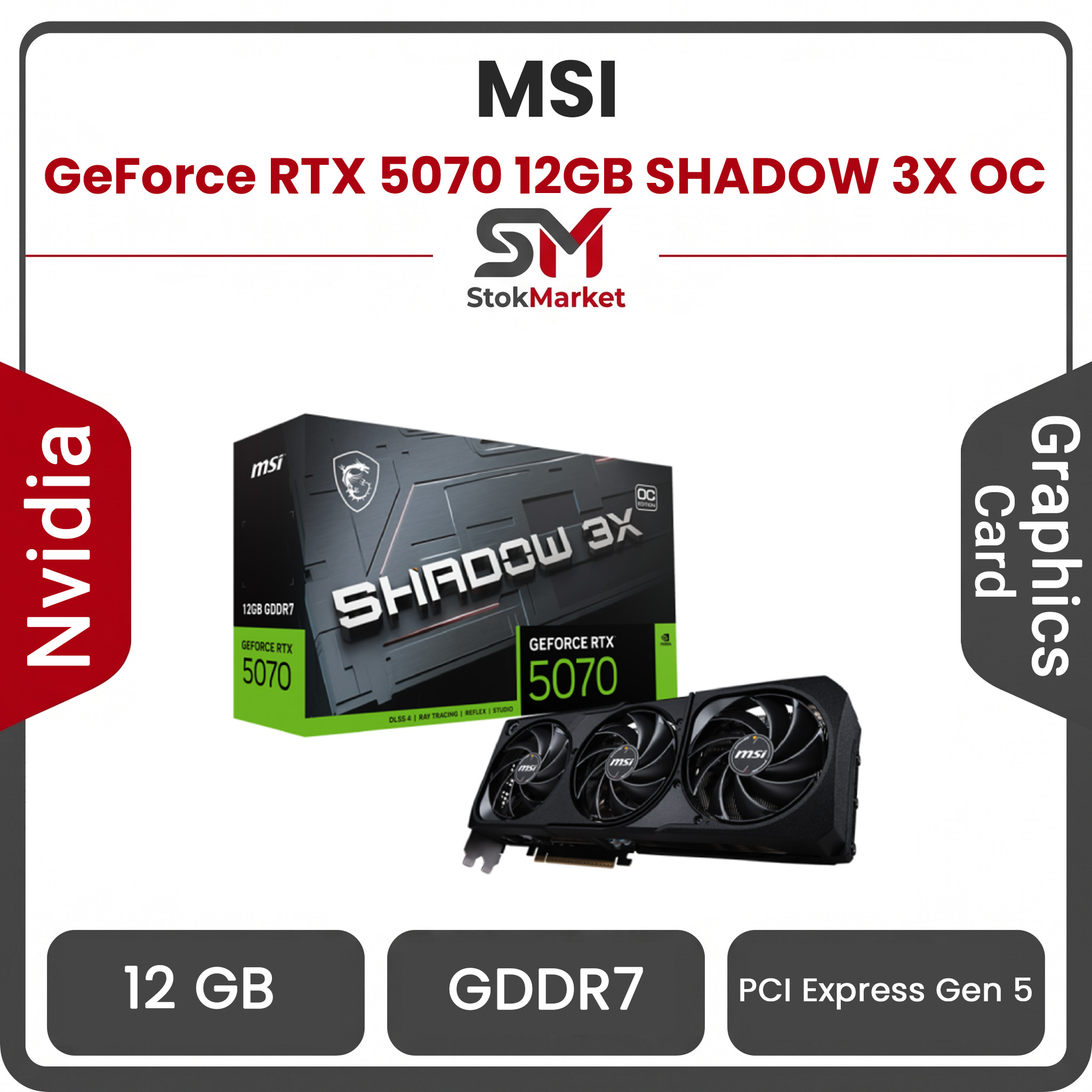 4bba0453-1c7d-4c3a-f4d5fd2b کارت گرافیک ام اس آی مدل GeForce RTX 5070 12GB SHADOW 3X OC - تصویر 1