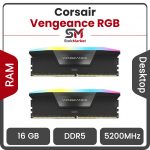 رم کامپیوتر DDR5 دو کاناله 5200 مگاهرتز CL40 کورسیر Vengeance RGB ظرفیت 16 گیگابایت