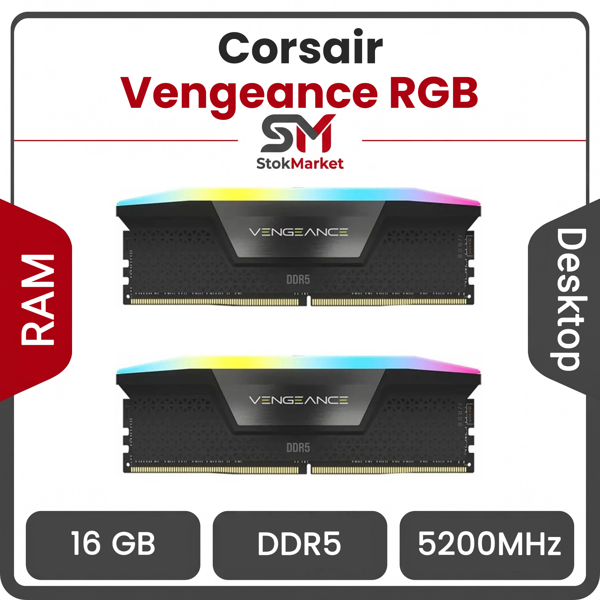 53bd3593-e04f-4c8a-a6f11970cd1a7d رم کامپیوتر DDR5 دو کاناله 5200 مگاهرتز CL40 کورسیر Vengeance RGB ظرفیت 16 گیگابایت - تصویر 1