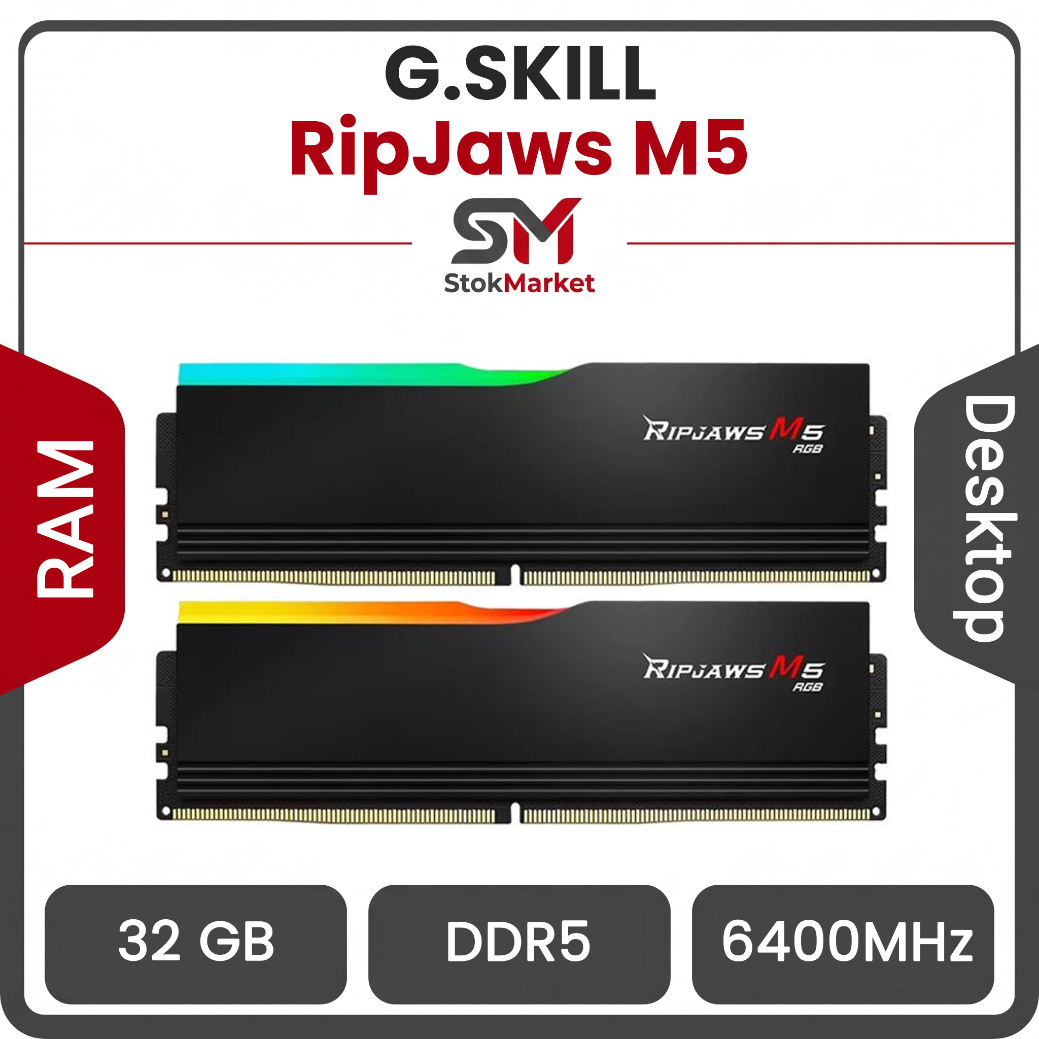 53bd3593-e04f-4c8a6f1-b01970cd1a7d رم کامپیوتر جی اسکیل RipJaws M5 RGB 6400Mhz ظرفیت 32 گیگابایت - تصویر 1
