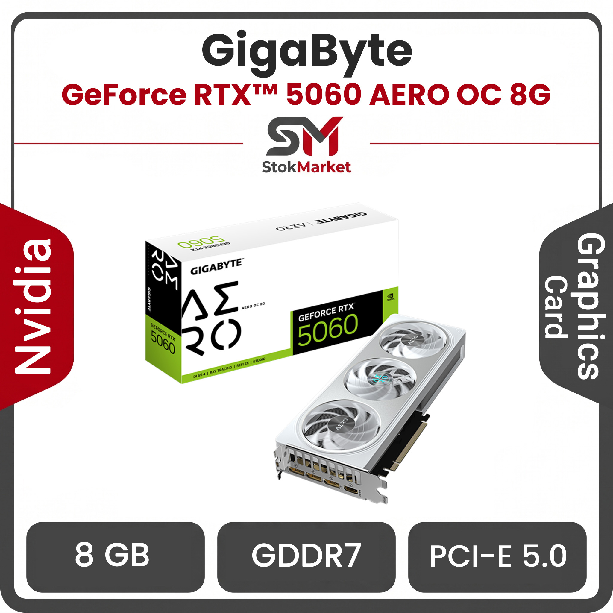 کارت گرافیک گیگابایت مدل GeForce RTX™ 5060 AERO OC 8G