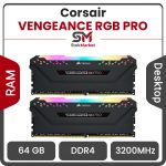 رم کامپیوتر کورسیر VENGEANCE RGB PRO 64GB 32GBx2 3200MHz CL16