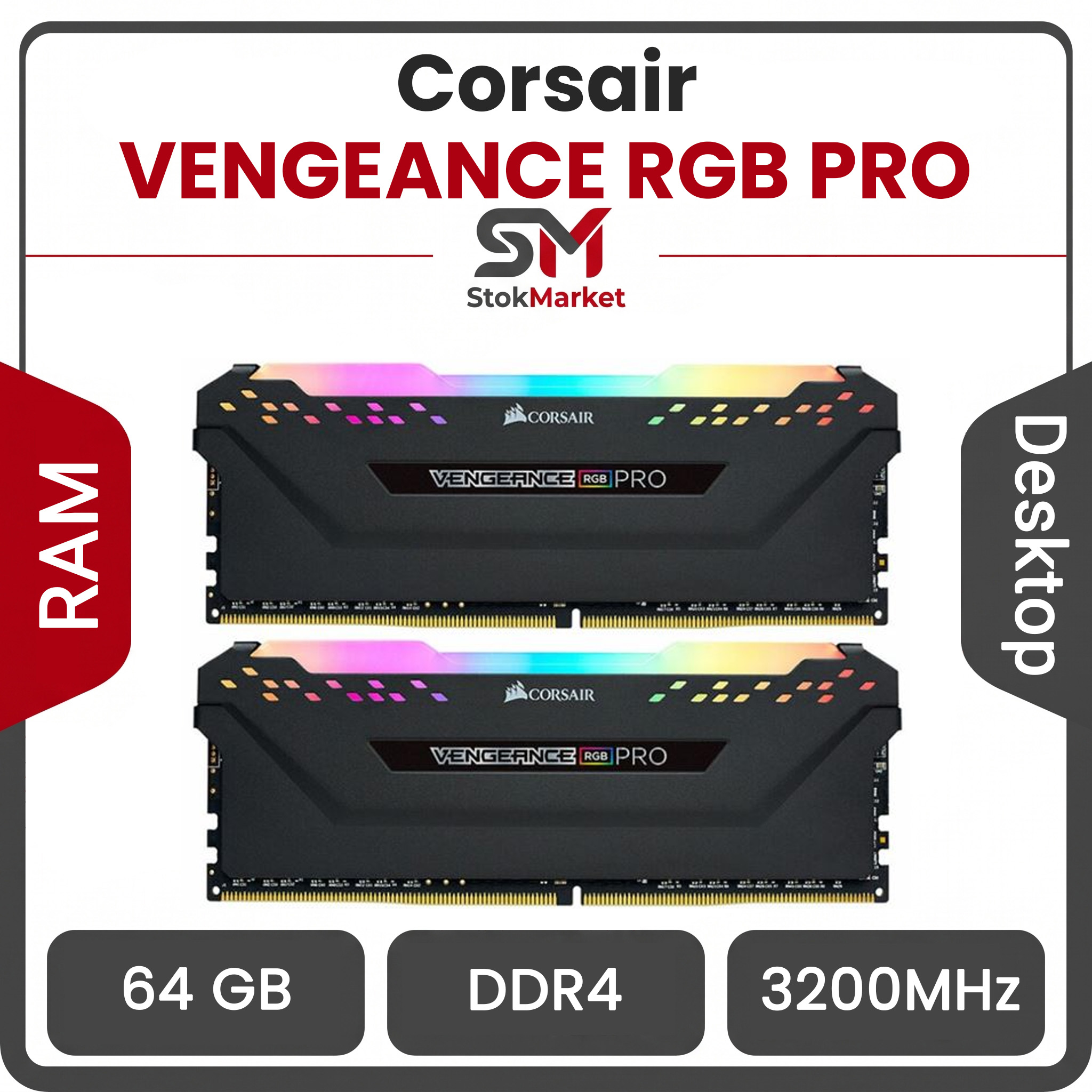 5dde76eb-4b7d-4-9886-aa6c2787197 رم کامپیوتر کورسیر VENGEANCE RGB PRO 64GB 32GBx2 3200MHz CL16 - تصویر 1