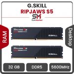 رم کامپیوتر DDR5 دو کاناله 5600 مگاهرتز CL46 جی اسکیل مدل RIPJAWS S5 ظرفیت 32 گیگابایت