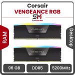 رم کامپیوتر DDR5 دو کاناله 5200 مگاهرتز CL38 کورسیر VENGEANCE RGB ظرفیت 96 گیگابایت